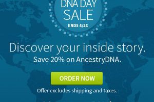 AncestryDNA for only $79 USD? That's right! Save 20% on AncestryDNA test kits as part of the National DNA Day sale! Sale good through Wednesday, April 26th
