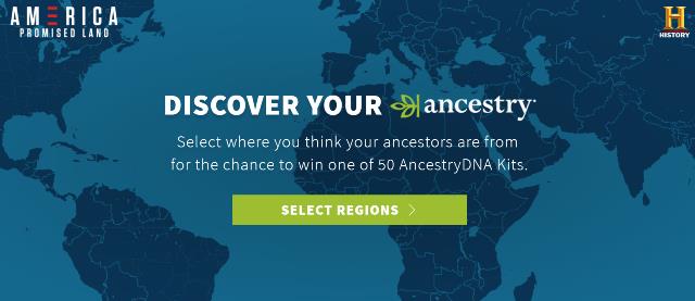 Enter the Journey Through Your History Sweepstakes sponsored by A&E Networks and Ancestry.com and you could win one of 50 AncestryDNA test kits