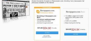 Save $20 on a 6-month subscription at Newspapers.com.  Normally $74.90 USD, now just $54.90 USD.