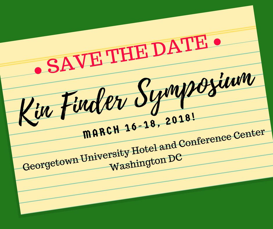 Are you looking for family using DNA? Are you curious about using DNA and Private Investigator tools in your family search? Check out the 2018 KinFinder Symposium, March 16-18, 2018 in Washington, DC