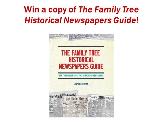 Win a copy of The Family Tree Historical Newspapers Guide from in our latest giveaway at Genealogy Bargains - a great resource for genealogy and family history!