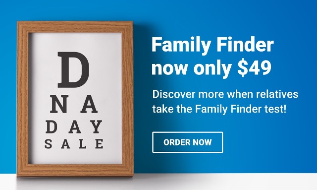 According to Family Tree DNA, "getting more family members to test can provide greater insight into your own personal ancestry." Family Finder DNA test is just $49 - the lowest price for a DNA test right now - stock up for this summer's family reunions!