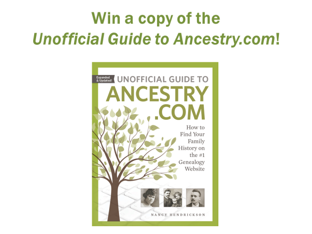 Enter The Unofficial Guide to Ancestry.com Giveaway this week and you could win a FREE copy of this amazing e-book. We’ll select three (3) winners and each winner will receive the e-book version. This is a $26.99 value and you could win if you enter by 11:59 pm CDT on Monday 7 May 2018. Enter below!