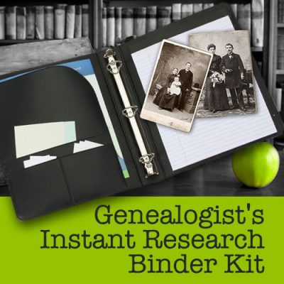Save 64% on Genealogist’s Instant Research Binder Kit from Family Tree Magazine! “Give your research structure and guidance with the Genealogist's Instant Research Binder Kit. If you like to keep all your work together and organized, you'll love the contents of this kit, packed with the best research tools to trace your genealogy. Fill your genealogy binder with all the family tree forms, cheat sheets, templates and other paperwork that inevitably starts building up, so keep it all in one place built expressly with family historians' needs in mind.”
