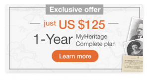 Ottieni il 50% di sconto sull'abbonamento a MyHeritage Complete