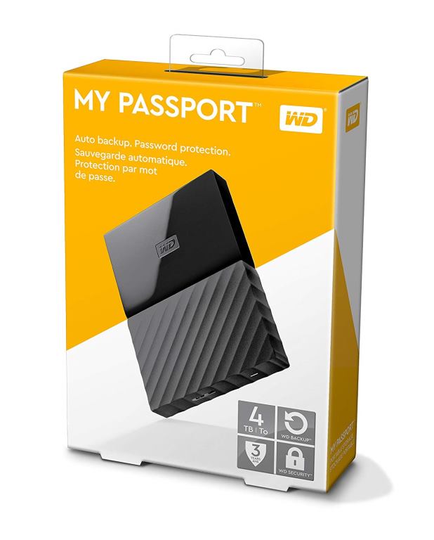 Amazon: Save 41% on Western Digital 4TB Black My Passport Portable External Hard Drive - USB 3.0. "The My Passport portable hard drive is trusted to store the massive amounts of photos, videos and music you love. Available in an array of vibrant, fun colors, the sleek style fits comfortably in the palm of your hand, so you can easily take your treasured content everywhere you go." Regularly $159.99 USD, now just $94.99 USD!