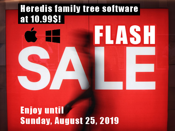 Heredis: Save up to 78% on Heredis 2019 family tree software for Windows and Mac!