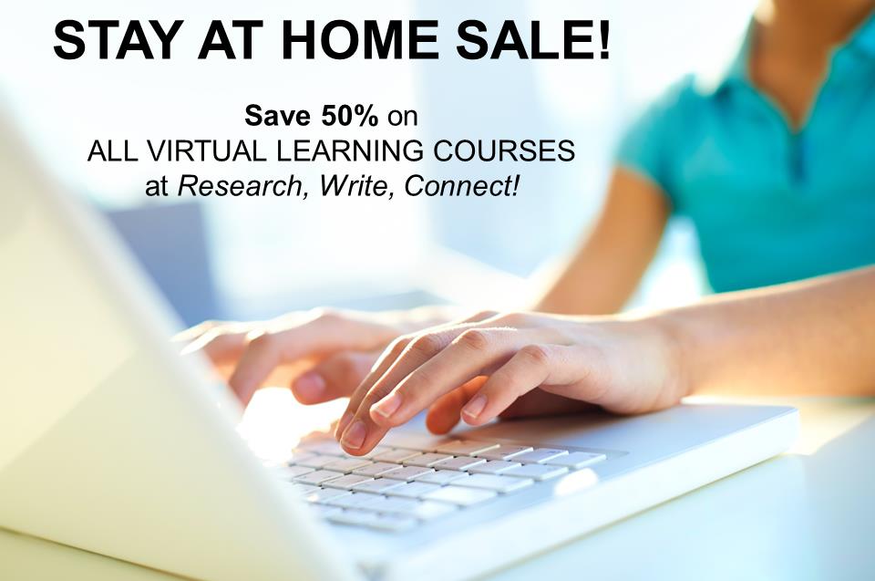Learn how to create family stories that will last forever! Save 50% on ALL VIRTUAL LEARNING courses at Research, Write, Connect! led by expert Lisa Alzo