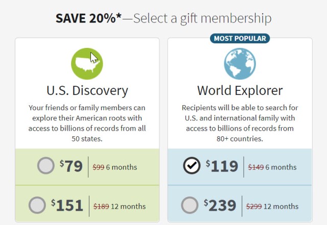 ancestry mothers day sale gift subscription comparison
