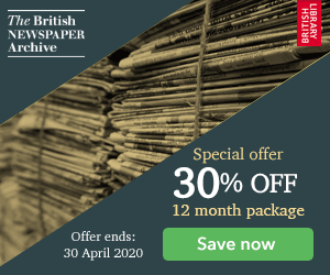 Save 30% on 12-Month SUBSCRIPTION PACKAGES at British Newspaper Archive and get UNLIMITED access to over 36 million pages of historic newspapers!