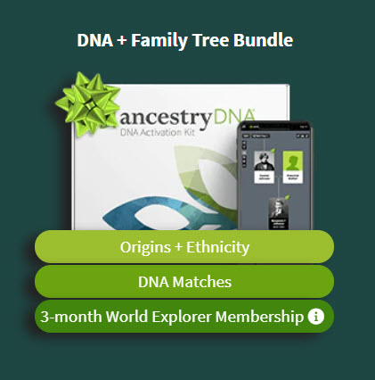 And the best deal? DNA + Family Tree Bundle, regularly $178 USD, now just $60 USD! 
