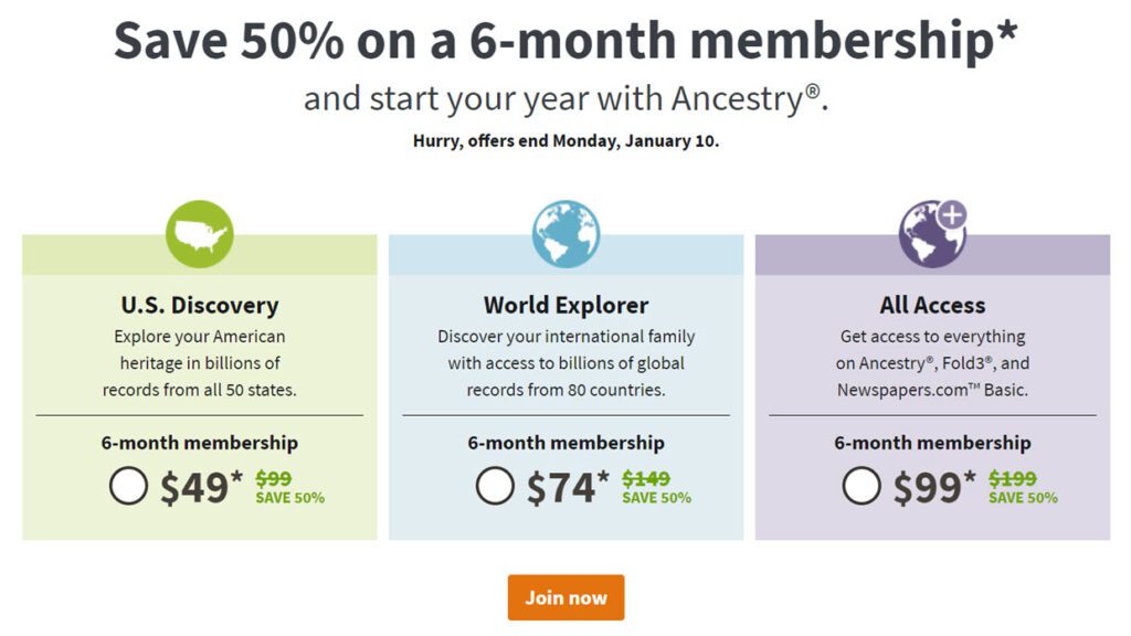 Ancestry Announces Price Increase for Existing Members Genealogy Bargains