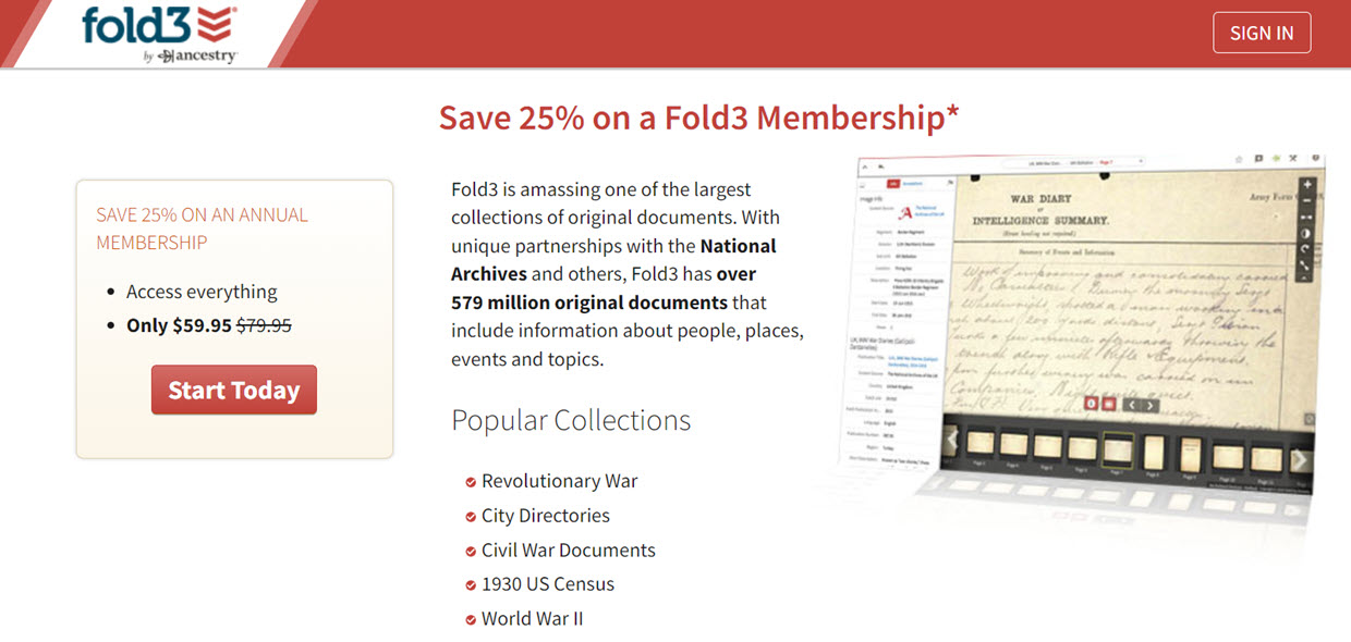 SALE! Save 25% with the Fold3 Membership Special! Access over 579 MILLION original documents including military records PLUS historic newspapers and city directories! https://genealogybargains.com/fold3-25percentoff #ad #genealogy #military #newspapers #coupons