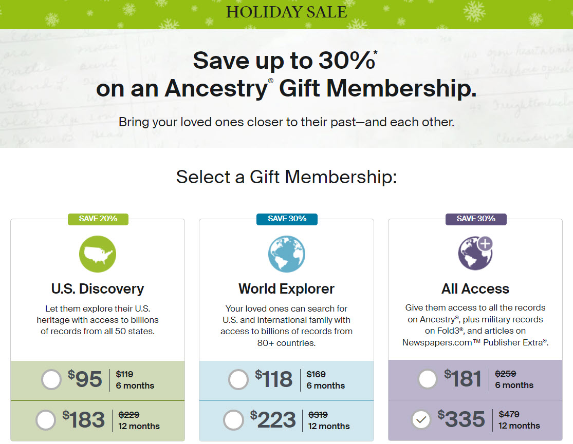 Save 30%* on an Ancestry® Gift Membership. Bring your loved ones closer to their past—and each other. #ad #genealogy #holidayshopping #DNA
