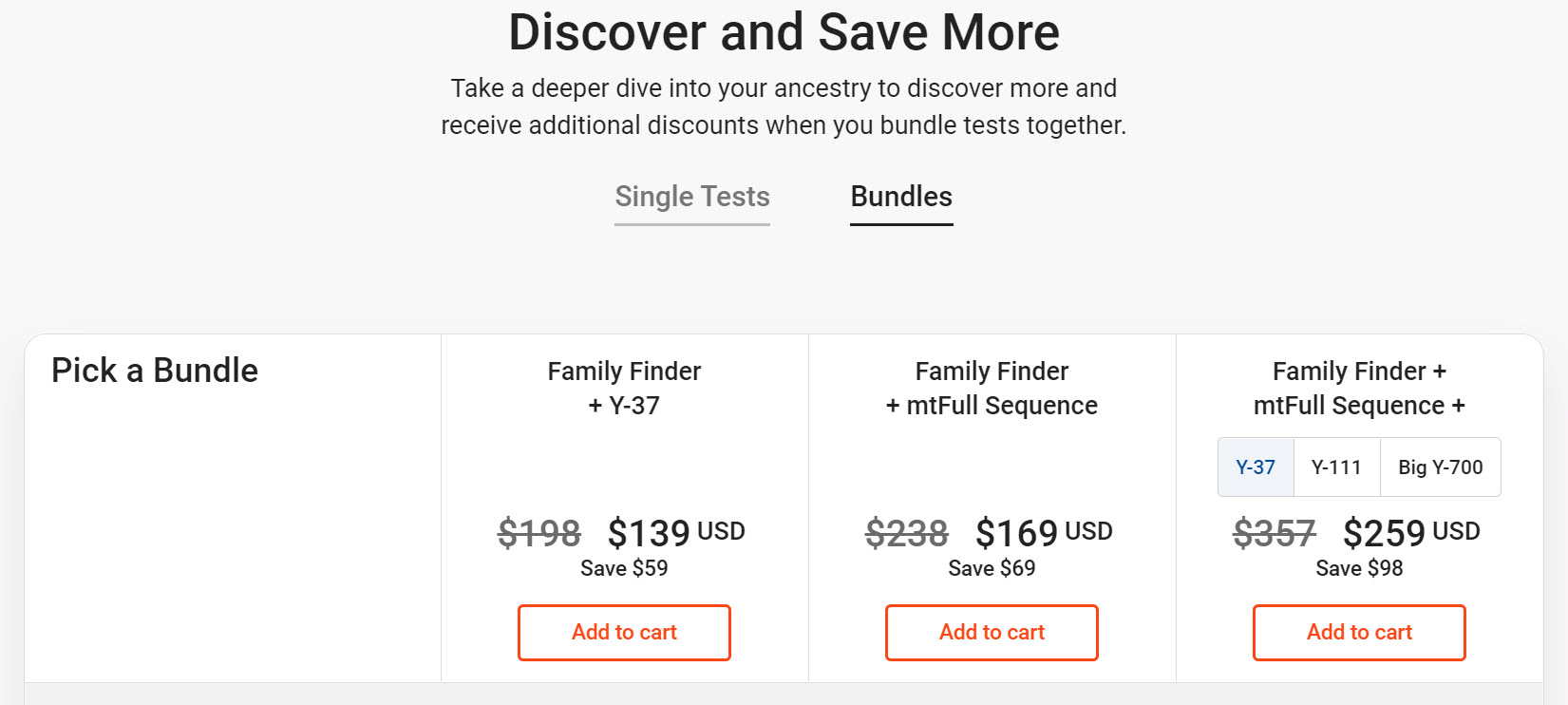 Save even more at FamilyTreeDNA when you bundle up this holiday season! To access the special pricing on bundles click HERE and then click BUNDLES at the top.