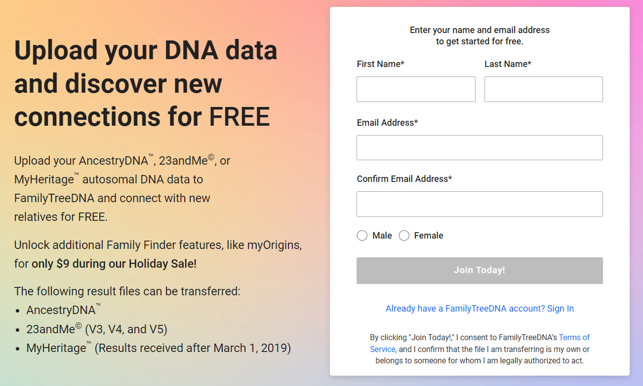 Have you heard the expression "fish in many ponds" when it comes to DNA and Genealogy research? This means downloading your DNA test data from another site like Ancestry and then uploading it to a different site like FamilyTreeDNA.  Why? Not only can you take advantage of the DNA tools and features at FamilyTreeDNA, but you can make new connections with those listed in the FamilyTreeDNA database of testers! 