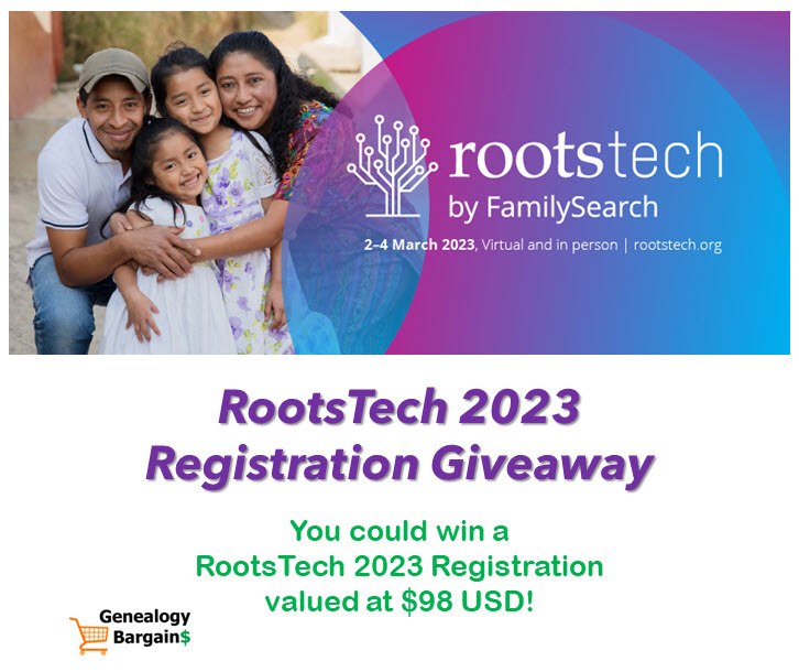  Are you interested in attending Roots Tech 2023 - the world's biggest genealogy & family history conference - LIVE and IN PERSON in Salt Lake City, Utah from March 2nd - March 4th, 2023? Here's your chance to win a 3-day registration pass valued at $98 USD.