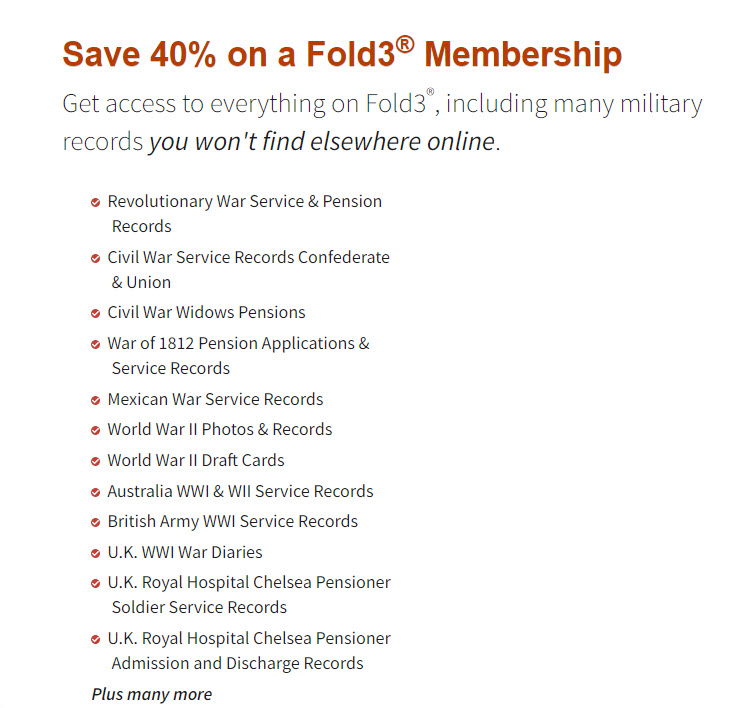 Save 40% on Fold3 during the Fold3 Anniversary Sale! Get access to everything on Fold3®, including many military records you won't find elsewhere online. https://www.dpbolvw.net/click-8349978-10967210 #ad #genealogy #military #anniversary