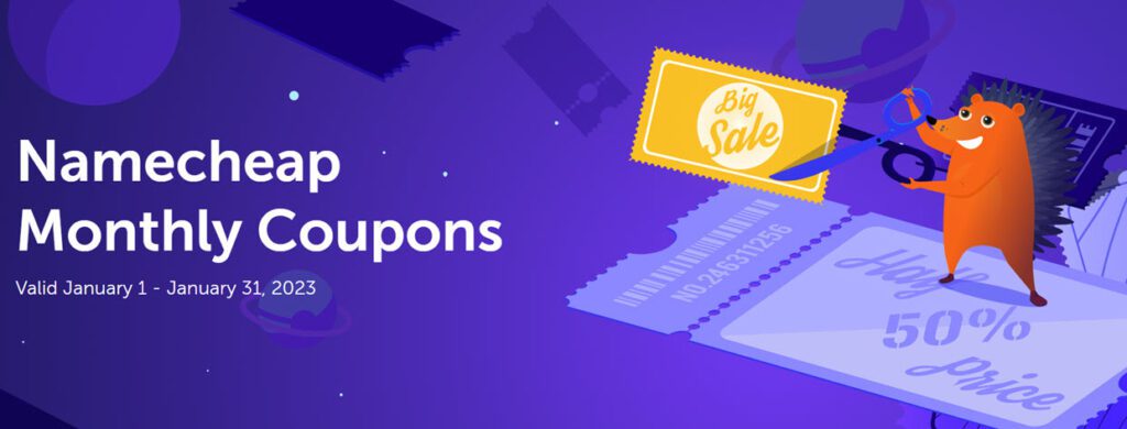Namecheap posts fresh coupon codes every month – you can use them to register domains or purchase other products at even lower prices! Be sure to come back regularly, as the coupon codes change every month and are valid only during the specified time or while supplies last. Check out Namecheap's best Promotions! 
