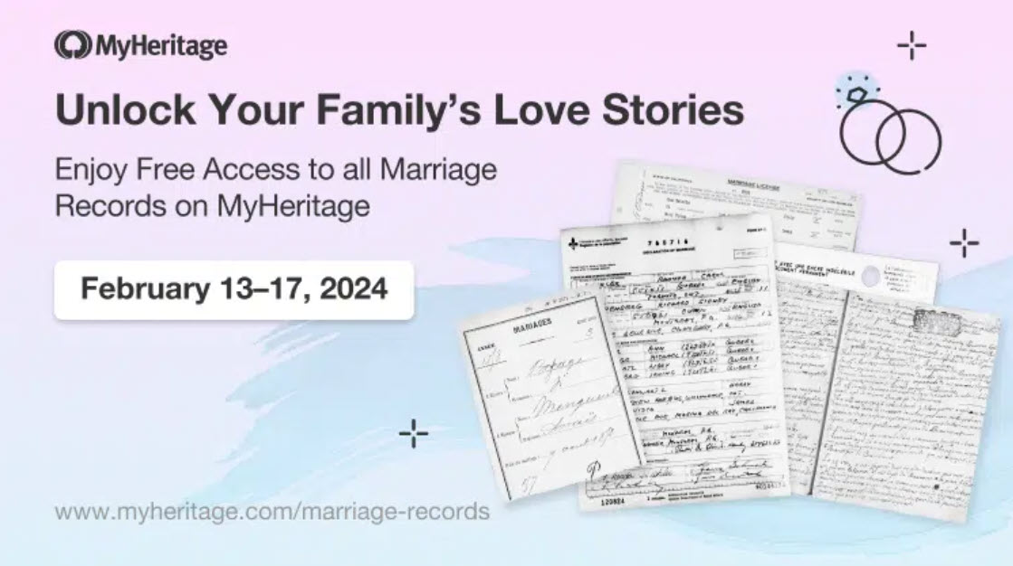 Free Access to Marriage Records at MyHeritage! Over 746 MILLION Records