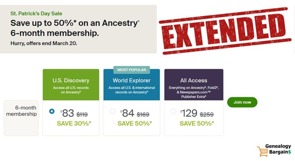 EXTENDED through Monday, March 20th! Discover your true family history! Save up to 50% on Ancestry 6-Month Memberships during the Ancestry St. Patrick’s Day Sale! https://prf.hn/click/camref:1101l4aFe/creativeref:1101l27800 #ad #genealogy #newyears2023 #ancestry #genealogy #humor #stpatricksday