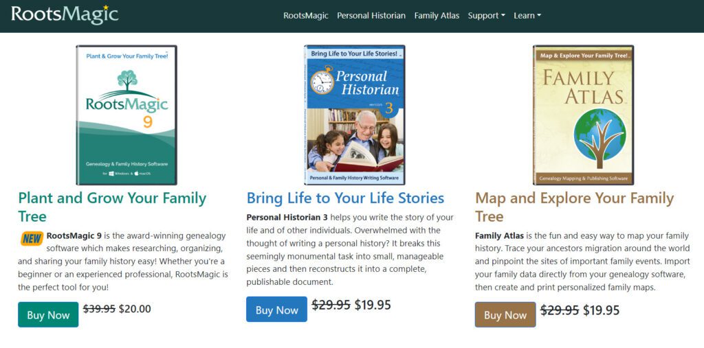 In addition, you can take advantage of savings on Personal Historian 3 and Family Atlas:
