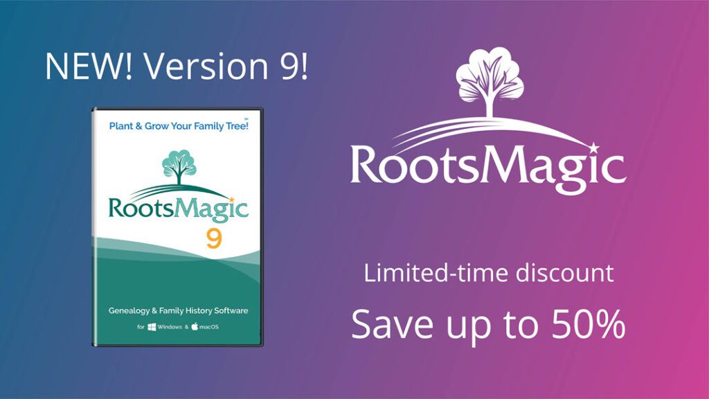 Save up to 50% on all RootsMagic products during the Not At RootsTech RootsMagic Offer! "Not making it to RootsTech this year? Are you sad that you're missing the largest genealogy event in the world? To ease the pain, we're offering you the same special offer that we're giving RootsTech attendees in the Expo Hall.