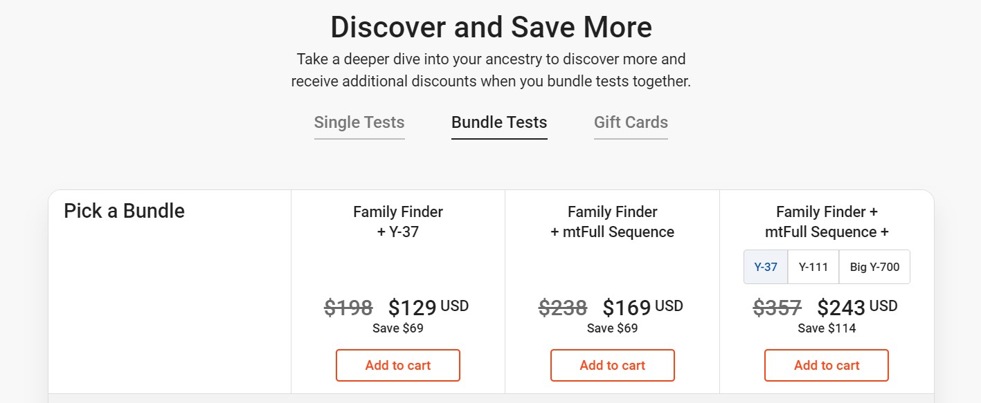 Save on DNA Test Kit Bundles and Upgrades at FamilyTreeDNA
