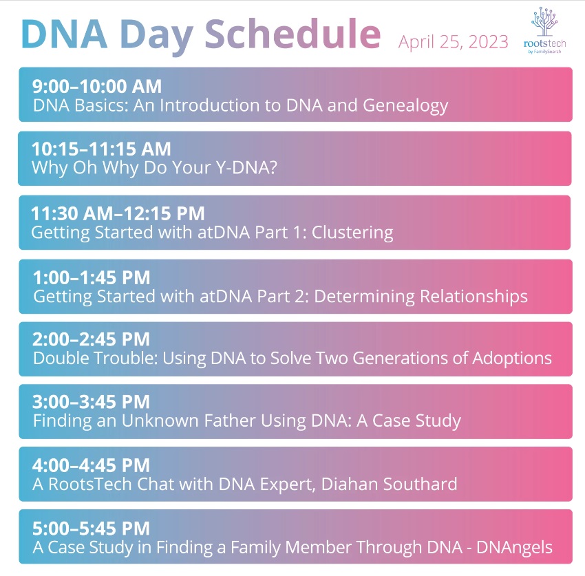 DNA can open many opportunities for personal discovery and new family connections. RootsTech DNA Day will offer a range of classes and educational opportunities for individuals interested in learning more about the role of DNA in family history and genealogy research. Highlights of the event include keynote speakers, interactive workshops, and DNA testing booths.