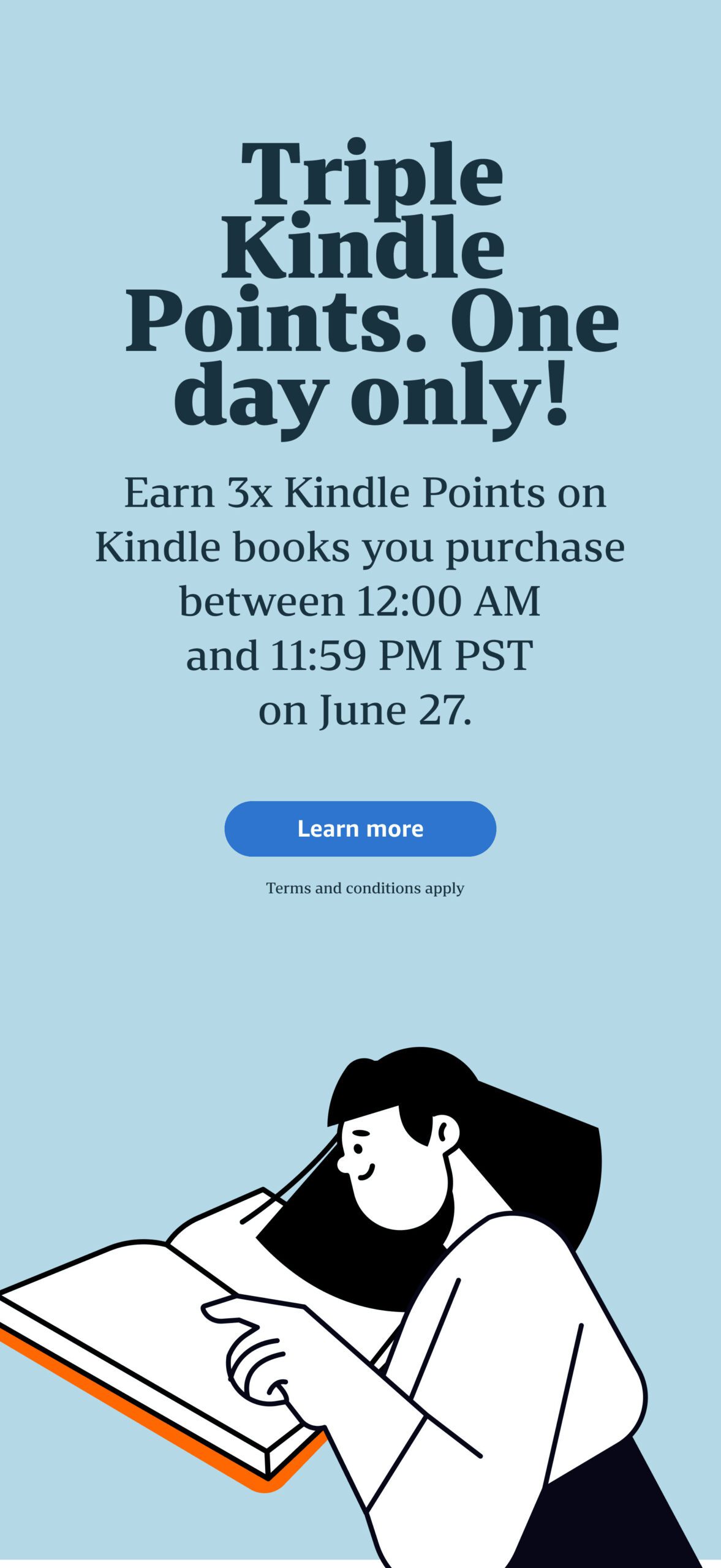 TODAY ONLY June 27th! Get TRIPLE KINDLE REWARD POINTS when you purchase Amazon Kindle Books!