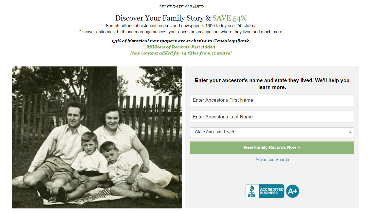 SUMMERTIME and the genealogy is EASIER with GenealogyBank! Discover Your Family Story thru historical newspapers & save up to 58%! ENDS SOON! https://genealogybargains.com/gb-summer #ad #genealogy #newspapers #summer #Summer2023 #coupons #promocodes