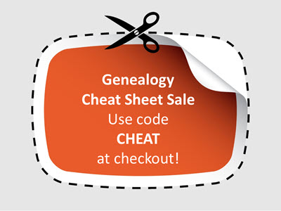 Genealogy Cheat Sheets Sale at Genealogy Bargains - Save 50%!