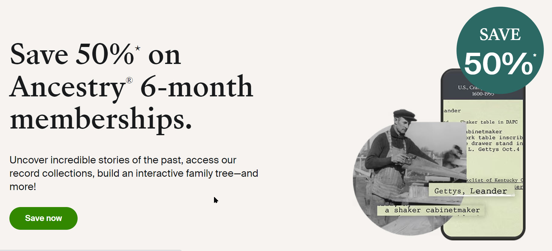 Save 50 Percent on Ancestry: All 6-month memberships now on sale!