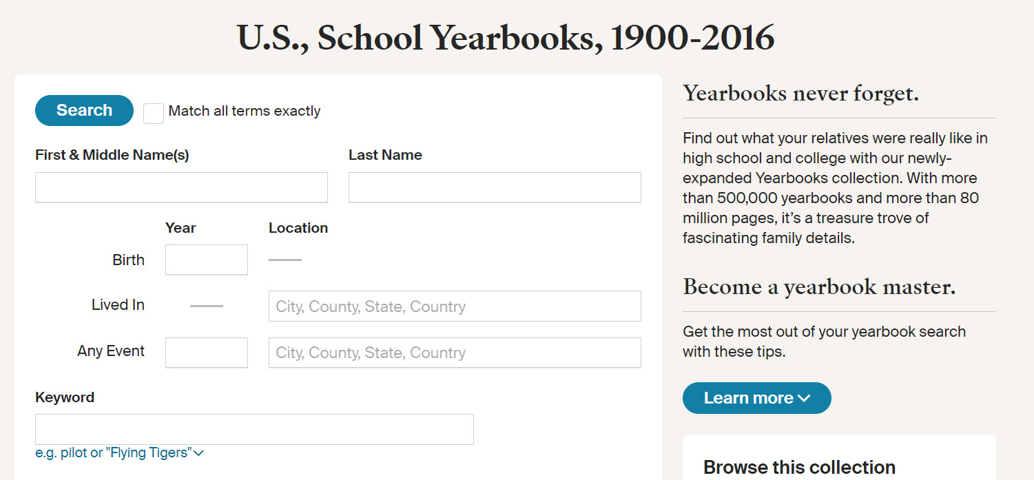 Yearbooks Never Forget! I'm not sure whether that is a good thing or a bad thing! Check out the U.S., School Yearbooks, 1900-2016 collection at Ancestry - CLICK HERE TO SEARCH FOR FREE!
