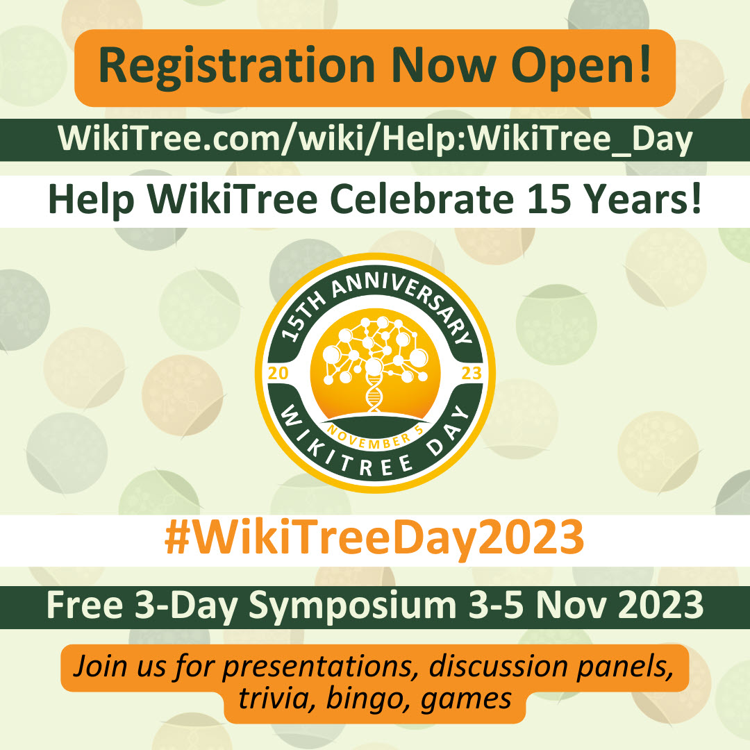 WikiTree Day and Symposium 2023 - FREE ONLINE GENEALOGY CONFERENCE!