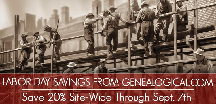 Genealogical.com Labor Day Sale! Save 20% on Your Favorite Genealogy Books!