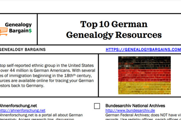 FREE CHEAT SHEET German Genealogy Resources