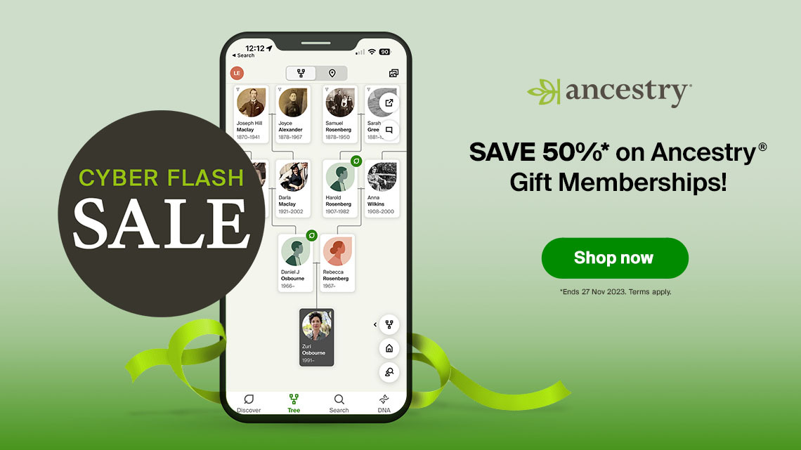 Ancestry Cyber Flash Sale - Amazing Savings on Ancestry Gift Memberships and AncestryDNA!