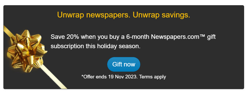 Holiday Shopping: Newspapers.‌com™ - Unwrap newspapers. Unwrap the unexpected.