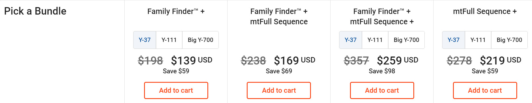 FamilyTreeDNA Holiday Sale: Bundles