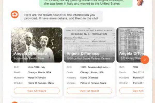 MyHeritage AI Record Finder – the World’s First AI Chat-Based Search Engine for Historical Records