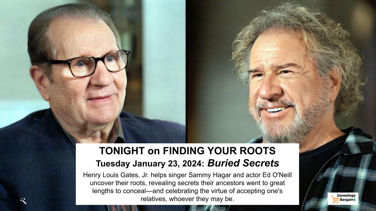 Sammy Hagar and Ed O'Neill on Finding Your Roots TONIGHT January 23, 2024
