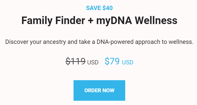 FamilyTreeDNA Valentine Day Sale: Family Finder + Wellness just $79 USD!