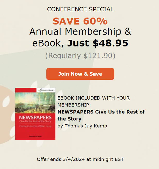 Save 60 Percent on GenealogyBank during RootsTech 2024