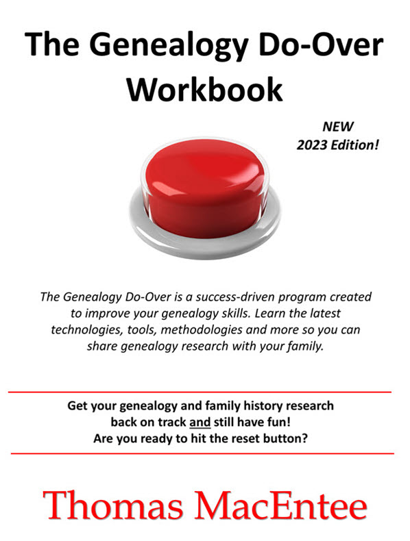 Genealogy Books by Thomas MacEntee: FREE The Genealogy Do-Over Workbook - a $3.99 USD value!