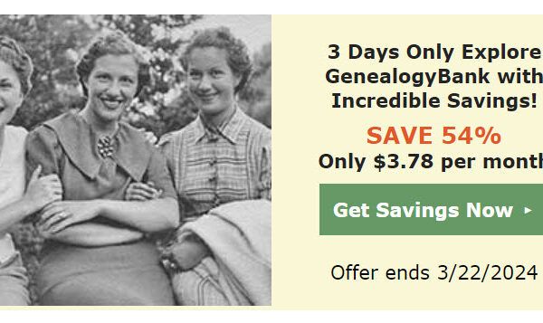 GenealogyBank Spring Savings