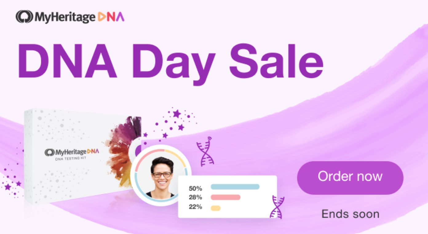 DNA Day Sale at MyHeritage! Just $39 USD plus FREE SHIPPING