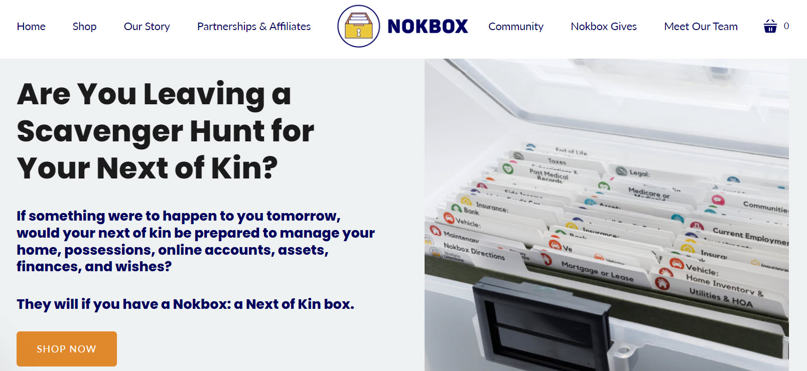 Nokbox: Organizing for Your Next of Kin: Are You Leaving a Scavenger Hunt for Your Next of Kin?